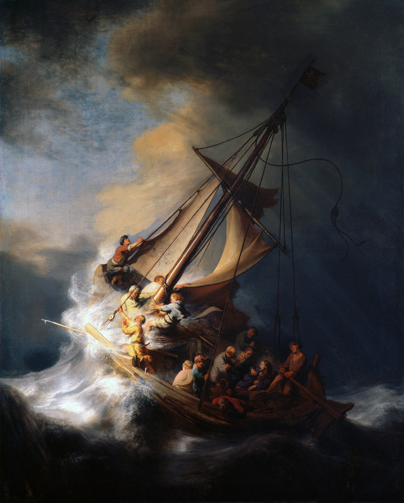 Burza na morzu galilejskim - Rembrandt