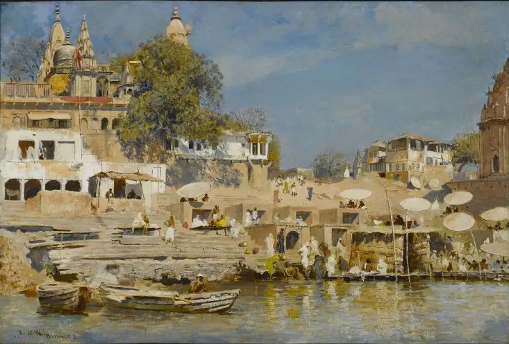 Świątynie i plaże kąpielowe w Benares - Edwin Lord Weeks