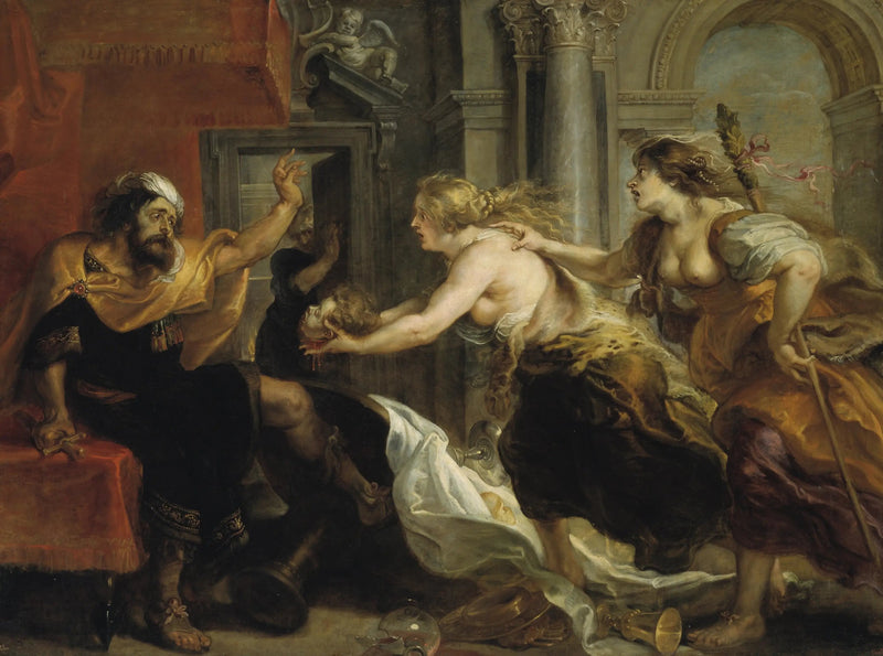 Térée stojąca naprzeciwko głowy swojego syna Itysa - Peter Paul Rubens