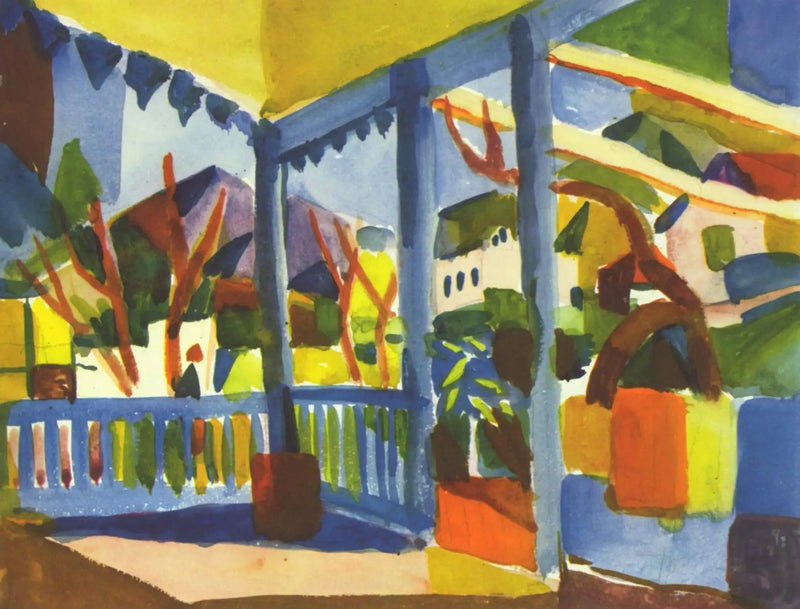 Taras domu wiejskiego w Saint-Germain - August Macke