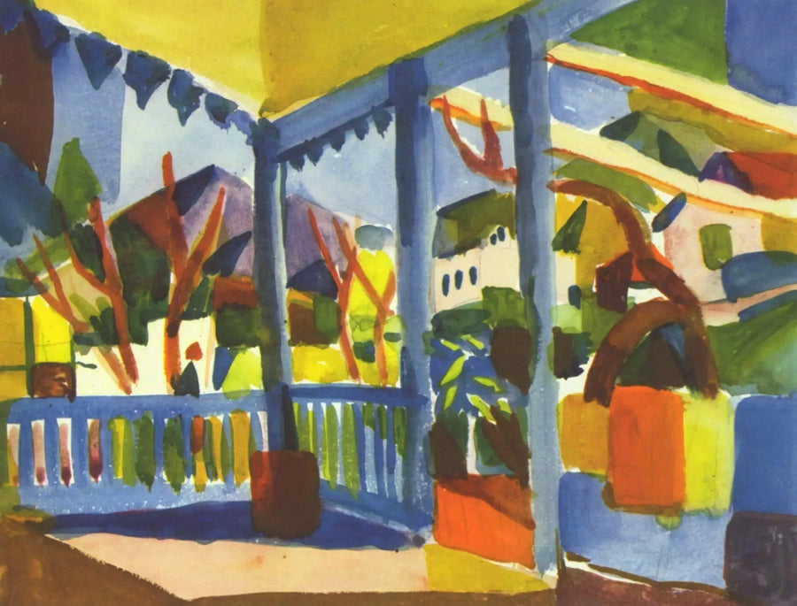 Taras domu wiejskiego w Saint-Germain - August Macke