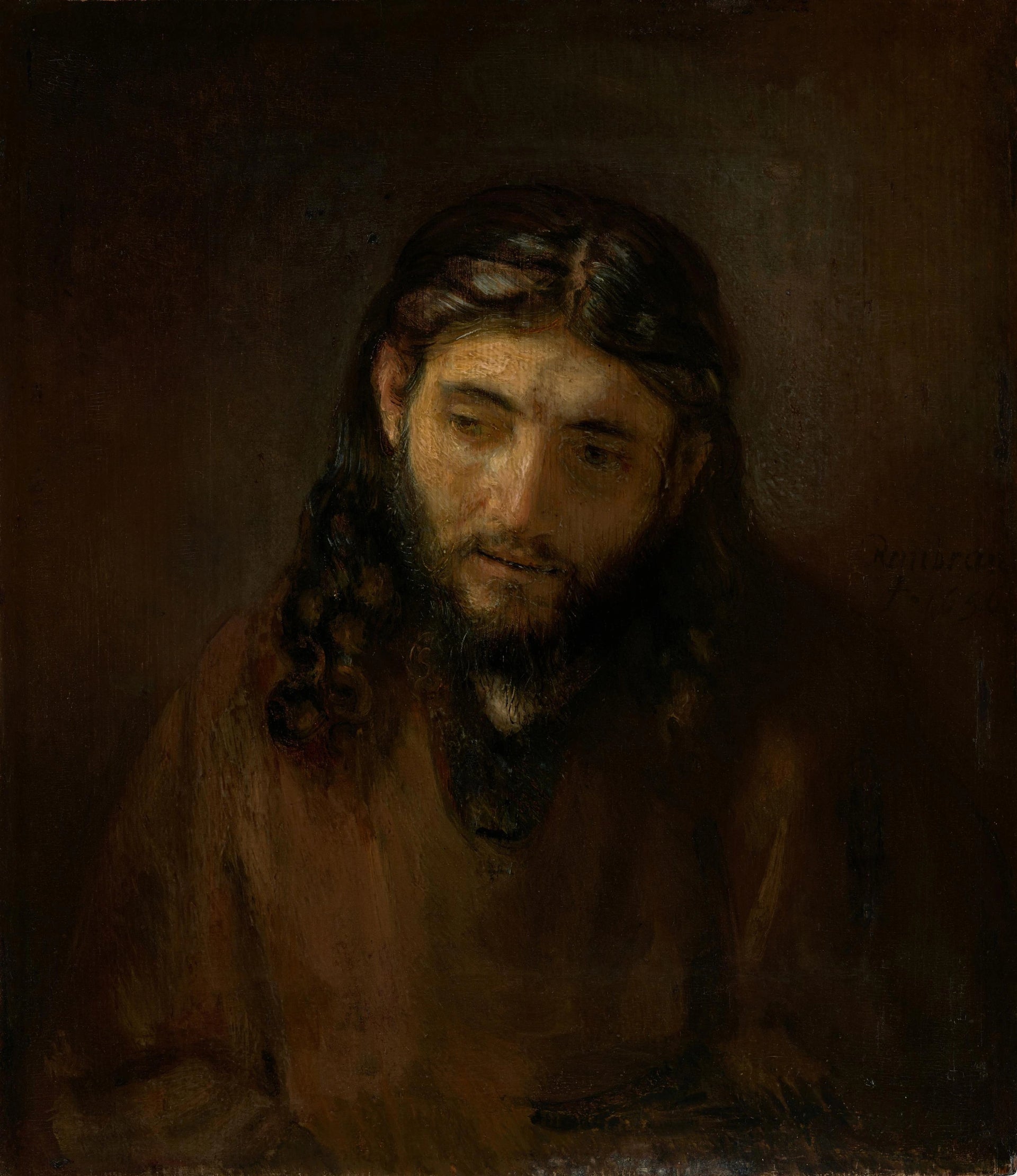 Tête du Christ — Rembrandt, vers 1648–1656, Philadelphia Museum of Art