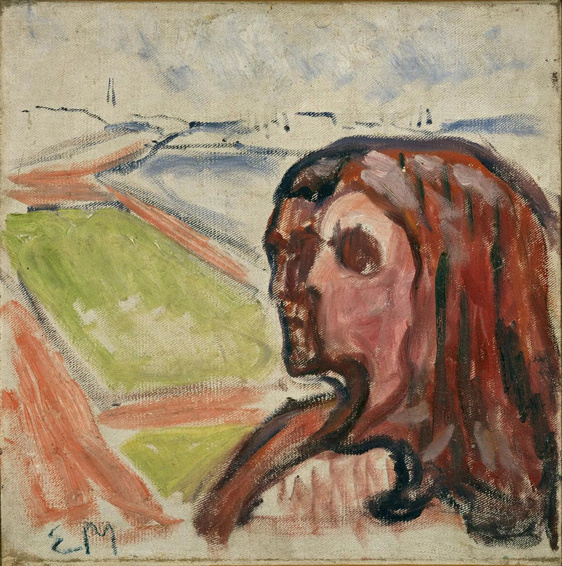 Głowa w głowę w krajobrazie - Edvard Munch