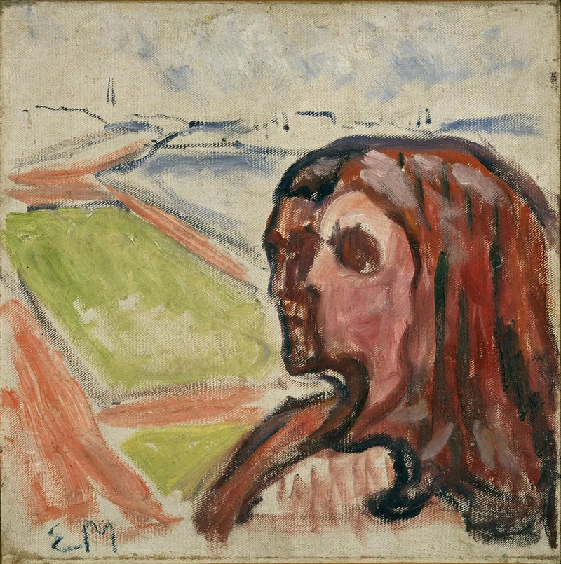 Głowa w głowę w krajobrazie - Edvard Munch