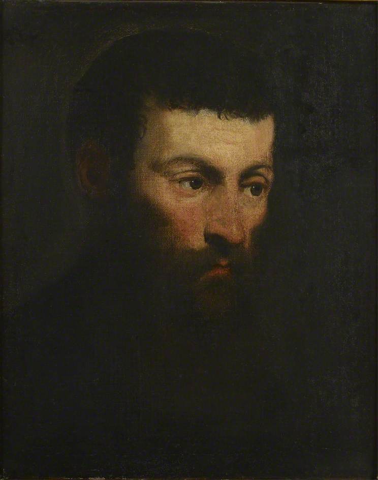Brodata głowa mężczyzny - Jacopo Tintoretto