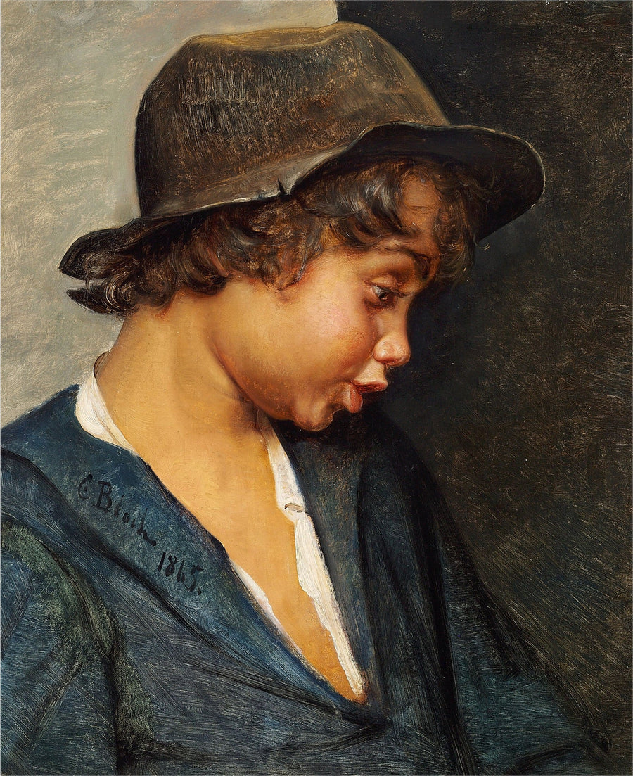 Głowa włoskiego chłopca - Carl Heinrich Bloch