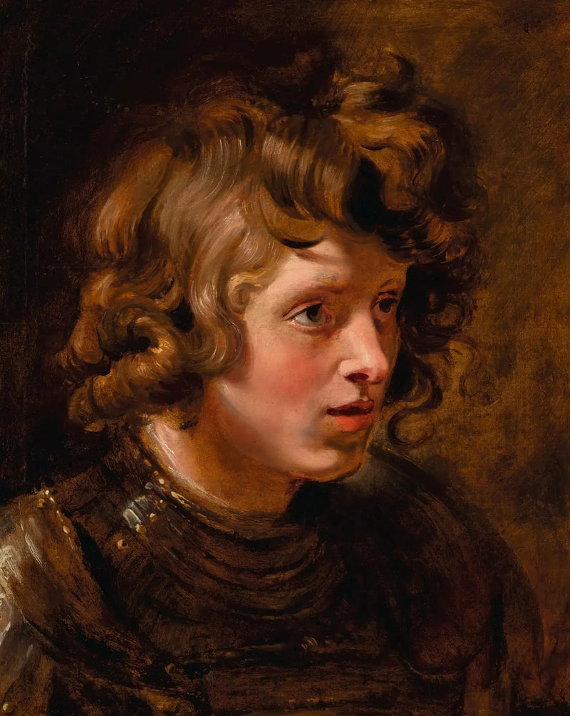 Głowa młodego mężczyzny w zbroi - Peter Paul Rubens