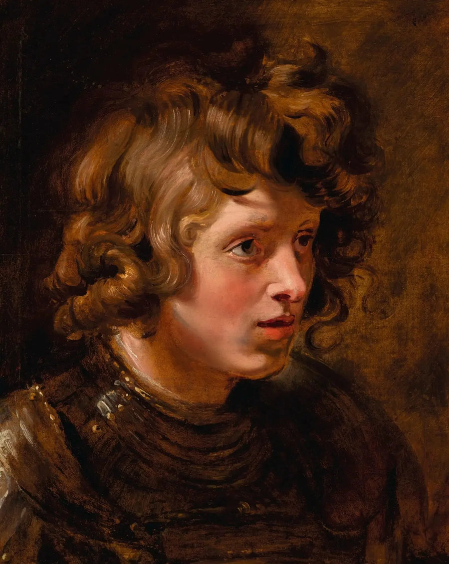 Głowa młodego mężczyzny w zbroi - Peter Paul Rubens