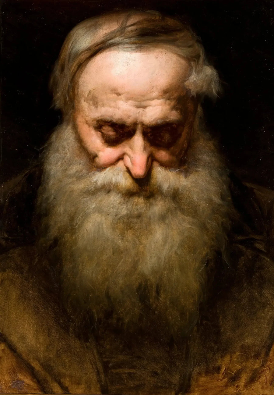 Głowa starszego mężczyzny z siwą brodą - Jan Matejko