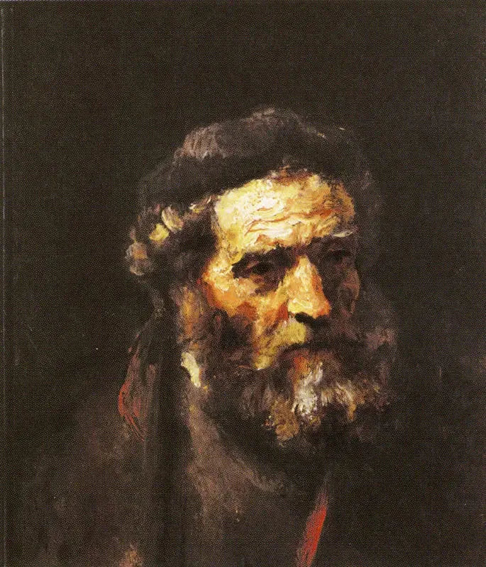 Głowa starego brodatego mężczyzny - Rembrandt
