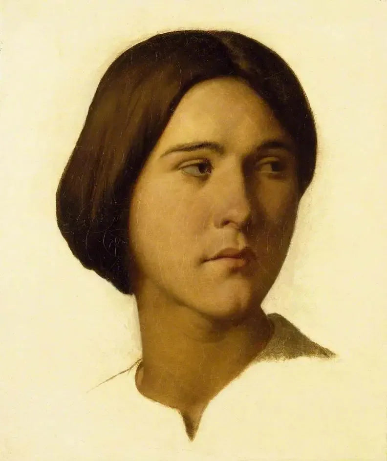 Głowa młodej kobiety - Hippolyte Flandrin