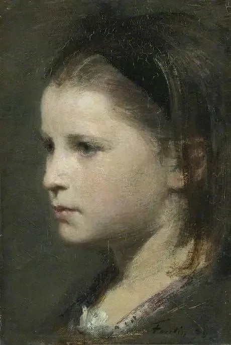 Tête d'une jeune fille - Henri Fantin-Latour image 1 copie de tableau peinte à la main