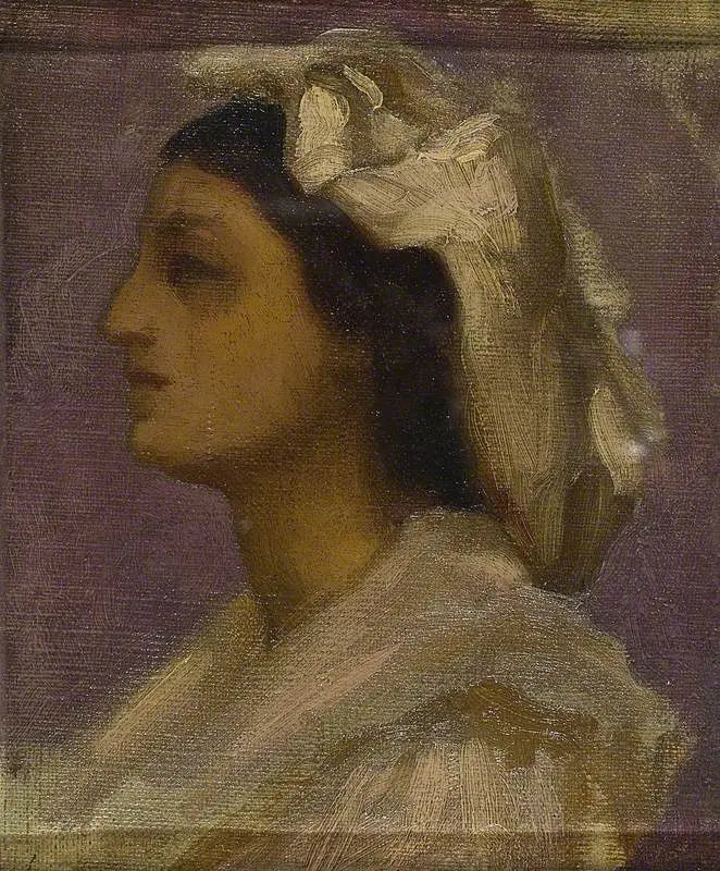 Głowa młodej włoskiej dziewczyny (profil) - Frederic Leighton
