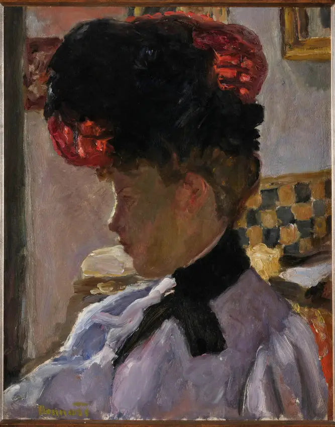 Głowa kobiety w świetle kontrowym - Pierre Bonnard