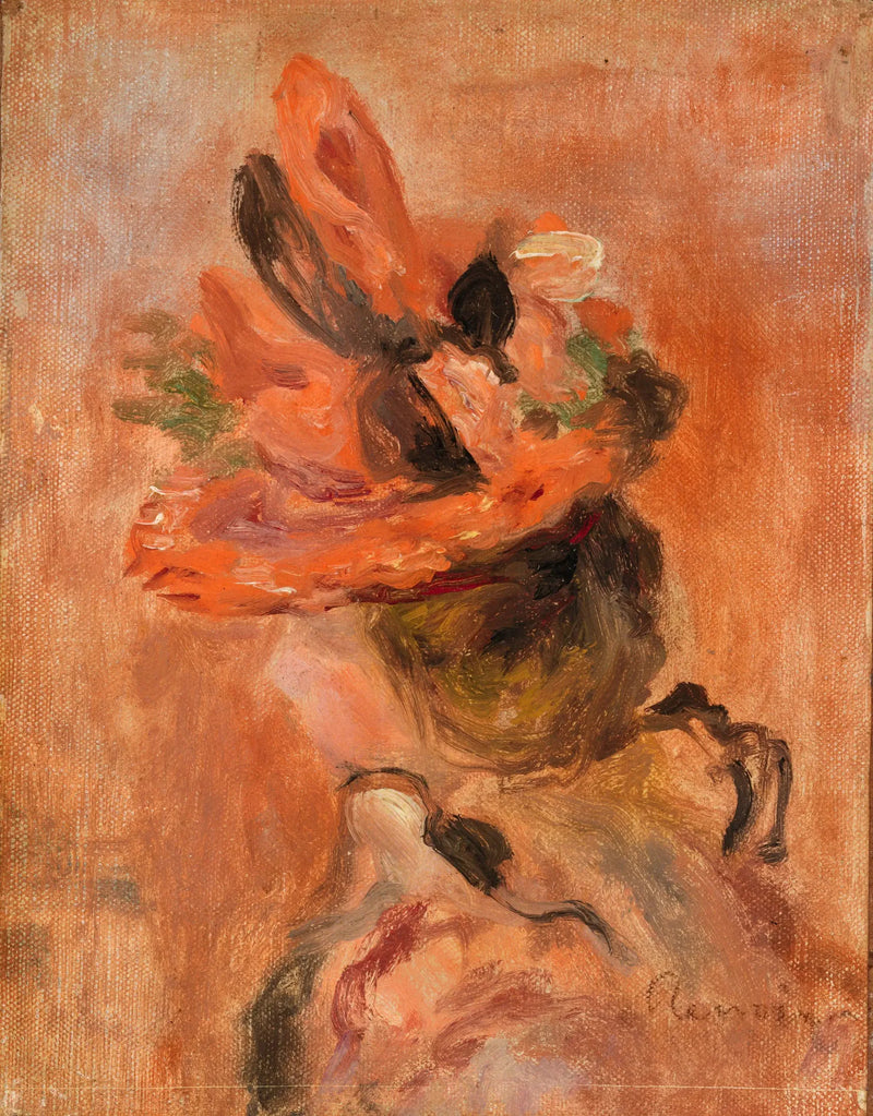 Głowa kobiety w czerwonym kapeluszu - Pierre-Auguste Renoir