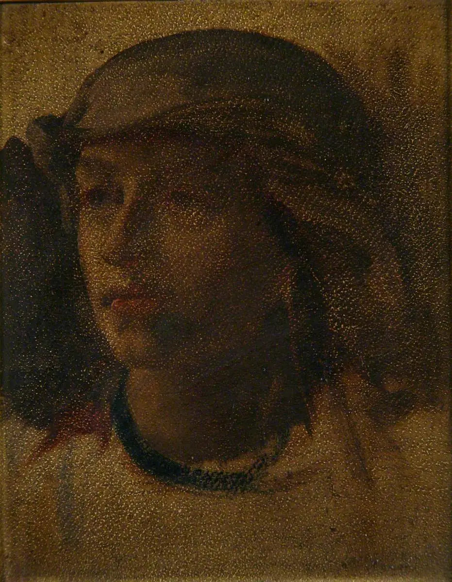 Tête de fille - Frederic Leighton image 1 tableau peint à l’huile sur toile