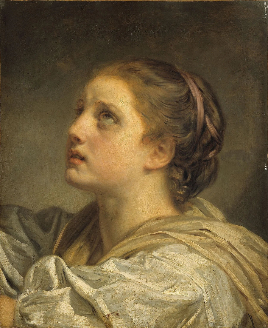Głowa młodej kobiety - Jean-Baptiste Greuze