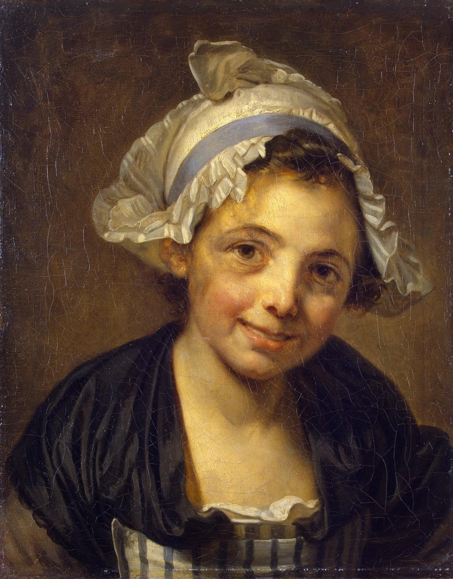 Głowa młodej dziewczyny w czepku - Jean-Baptiste Greuze