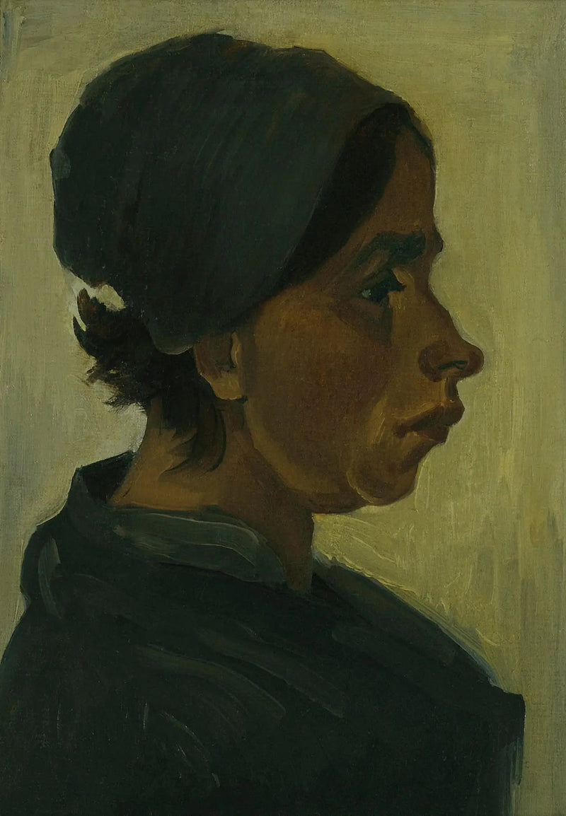 Głowa chłopki w czarnej czapce - Vincent van Gogh