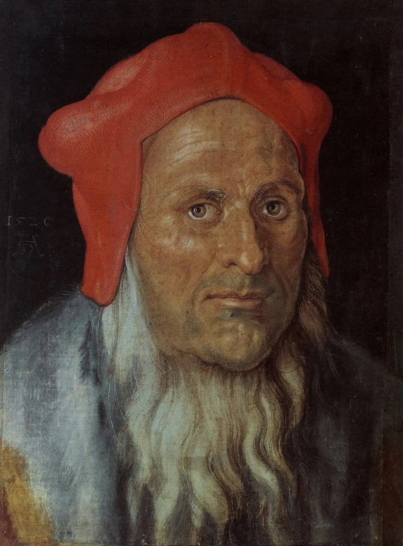 Głowa starca w czerwonej czapce - Albrecht Dürer