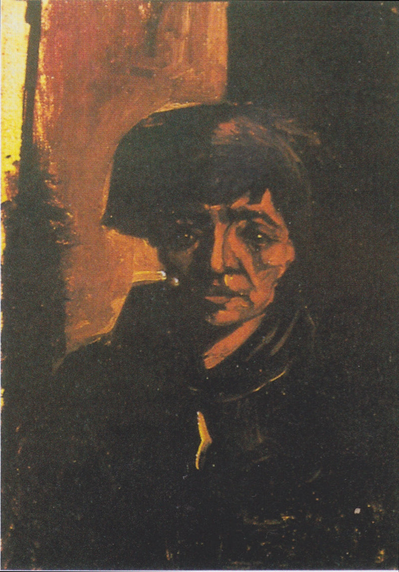 Głowa chłopki w czarnej czapce - Vincent van Gogh