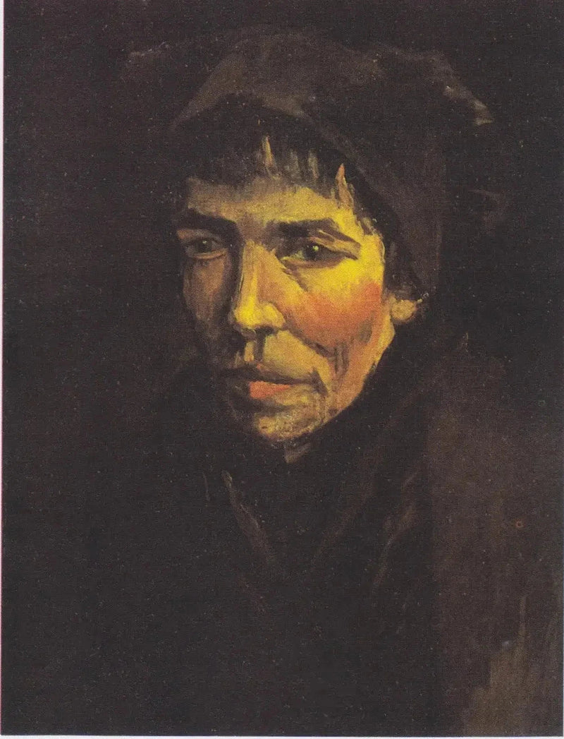Głowa chłopki w czarnej czapce - Vincent van Gogh