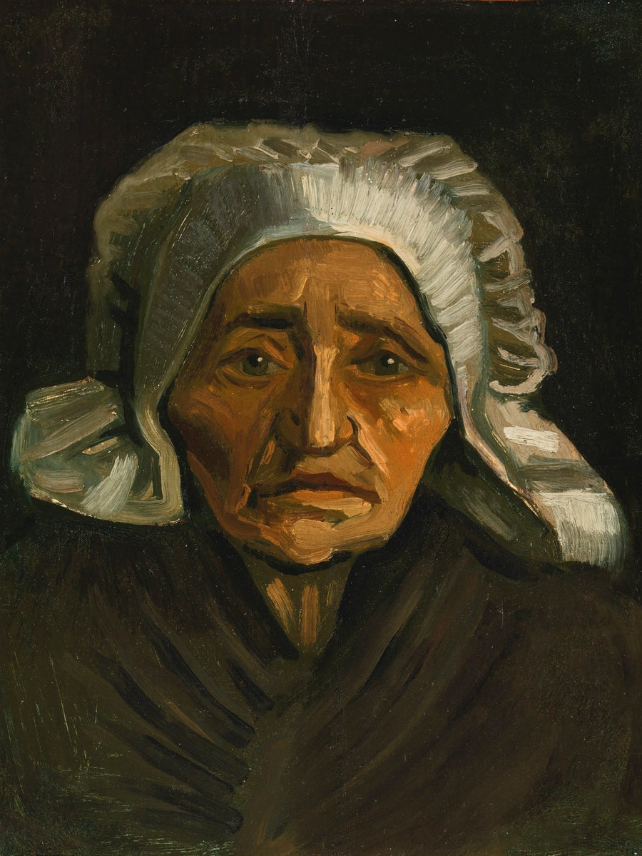 Głowa chłopki w białym nakryciu głowy - Vincent van Gogh