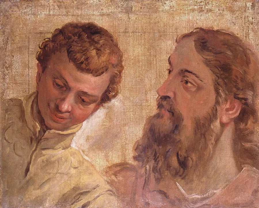 Głowy chłopca i brodatego mężczyzny (apostoła) - Sebastiano Ricci