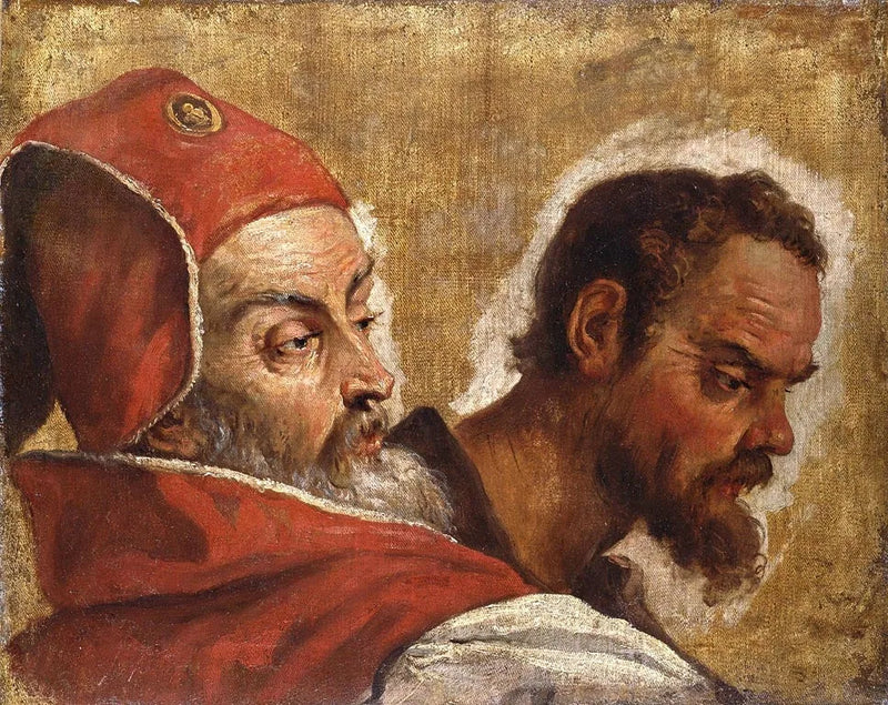 Głowy dwóch mężczyzn: pisarz lub faryzeusz i apostoł? - Sebastiano Ricci