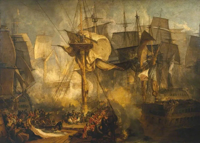 Bitwa pod Trafalgarem, widziana z prawej burty masztu rufowego Victory - J. M. W. Turner