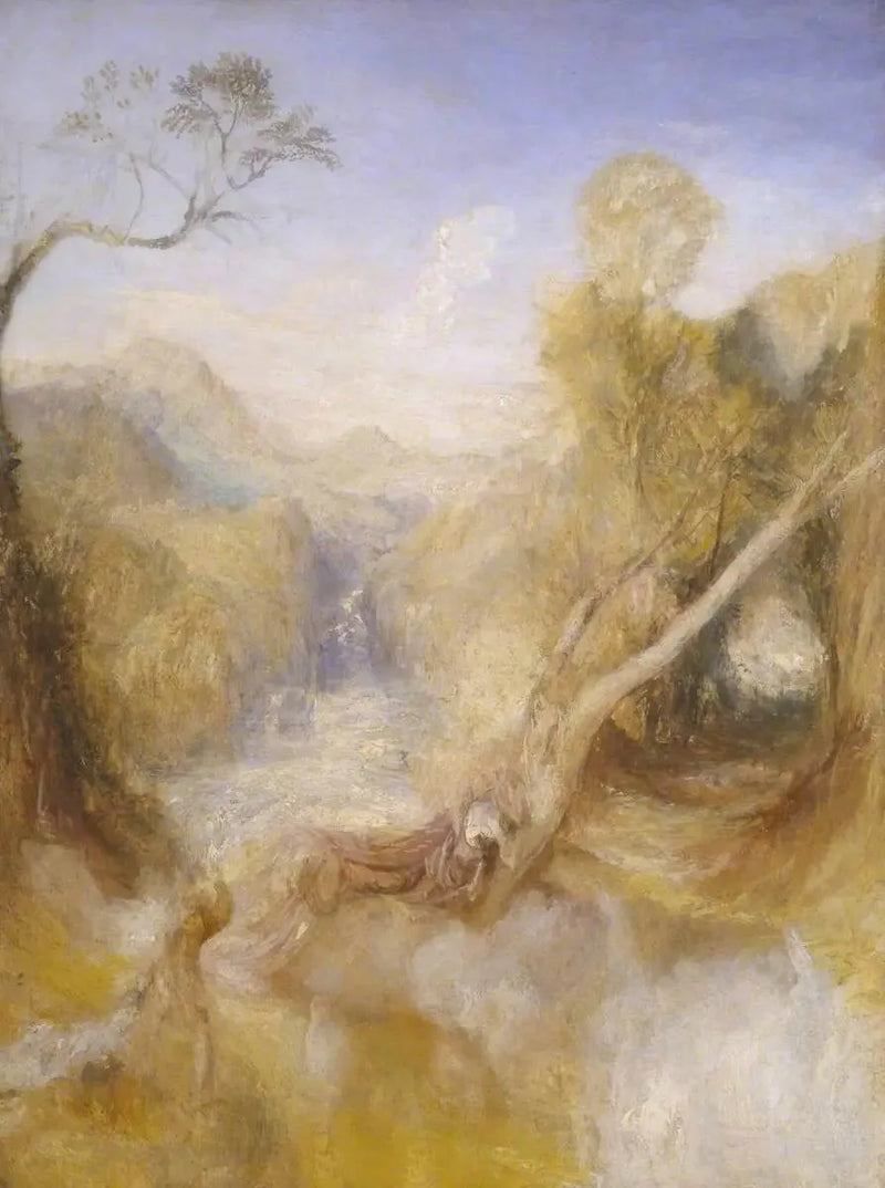 Śmierć Aktajona z dalekim widokiem na Montjovet, Val d'Aosta - J. M. W. Turner