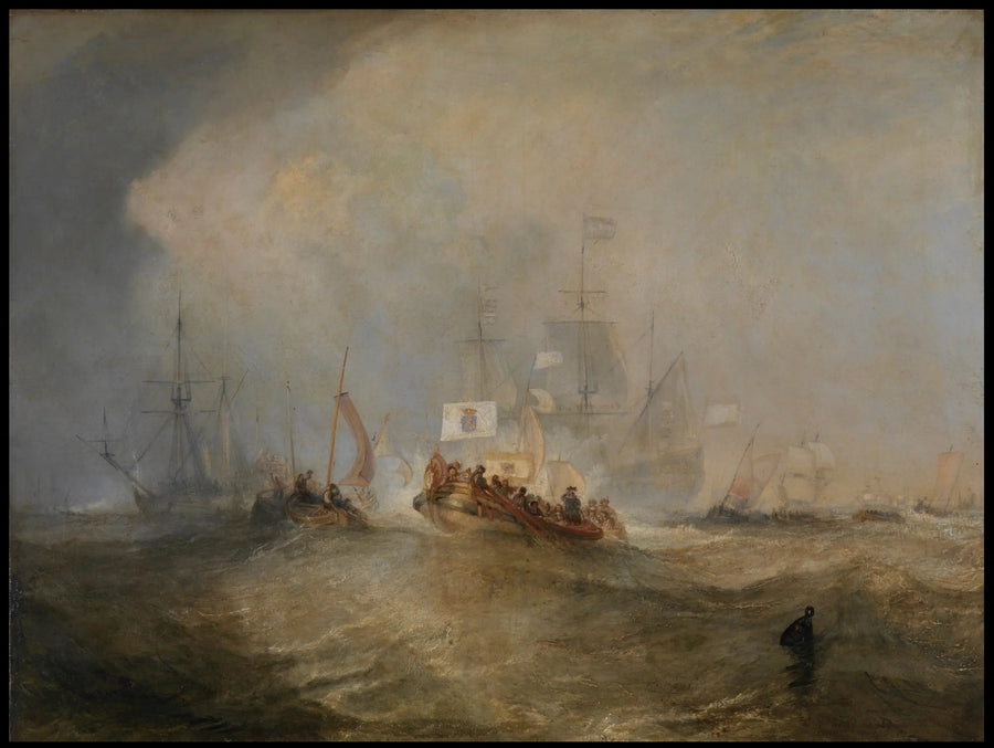 Książę Oranii, Wilhelm III, wyruszył z Holandii i wylądował w Torbay, 4 listopada 1688 roku, po burzliwej podróży - J. M. W. Turner
