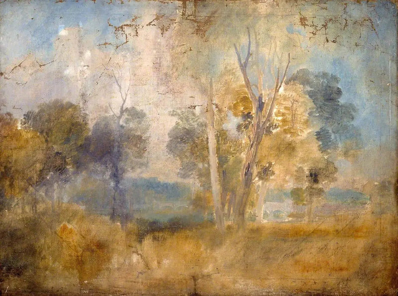 Widok Tamizy między drzewami, prawdopodobnie przy moście Kew - J. M. W. Turner