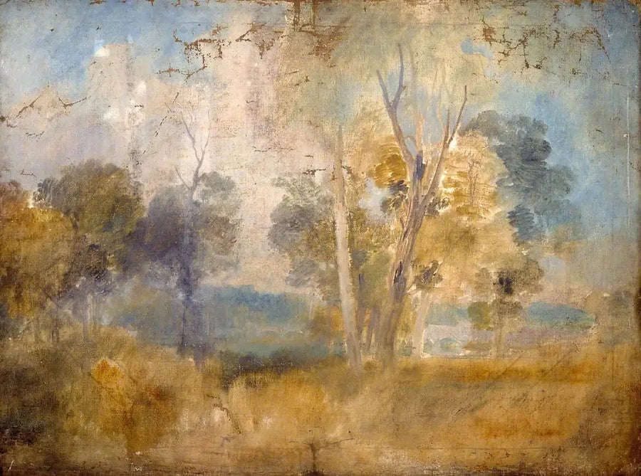 Widok Tamizy między drzewami, prawdopodobnie przy moście Kew - J. M. W. Turner