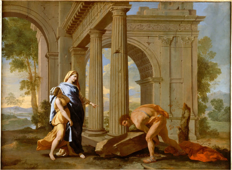 Tezeusz odnajduje miecz swojego ojca - Nicolas Poussin