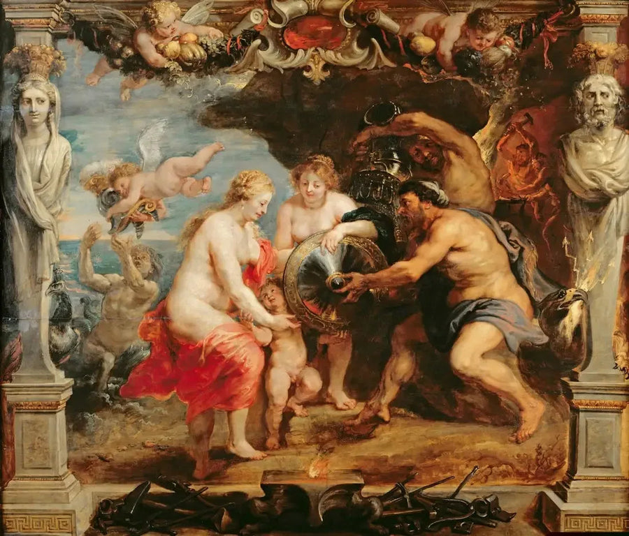 Tetyda otrzymująca od Wulkana broń Achillesa - Peter Paul Rubens