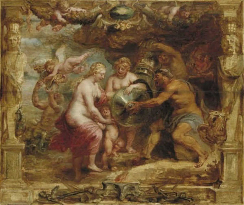 Tetyda otrzymująca broń Achillesa od Wulkana - Peter Paul Rubens