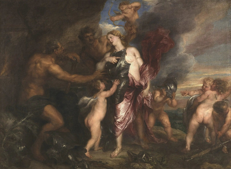 Thetis otrzymuje nową zbroję Achillesa w kuźni Wulkana - Antoine van Dyck