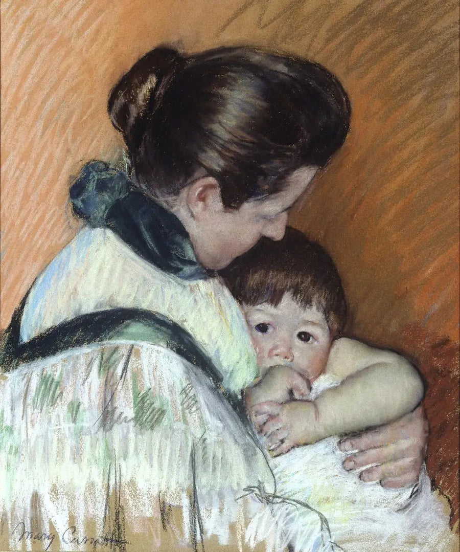 Thomas śpiący ssie swój kciuk - Mary Cassatt