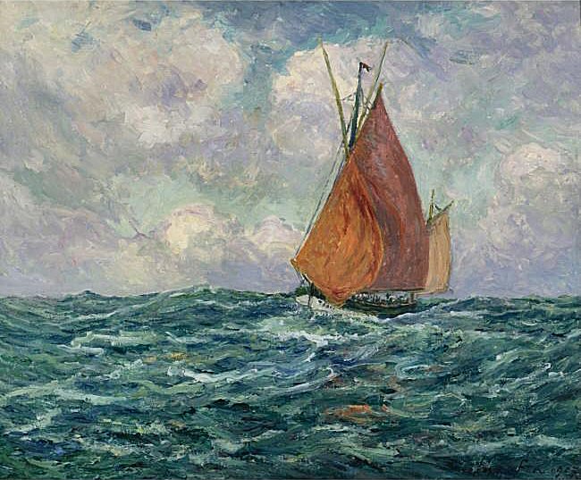 Thonier en mer - Maxime Maufra image 1 reproduction artisanale de tableau