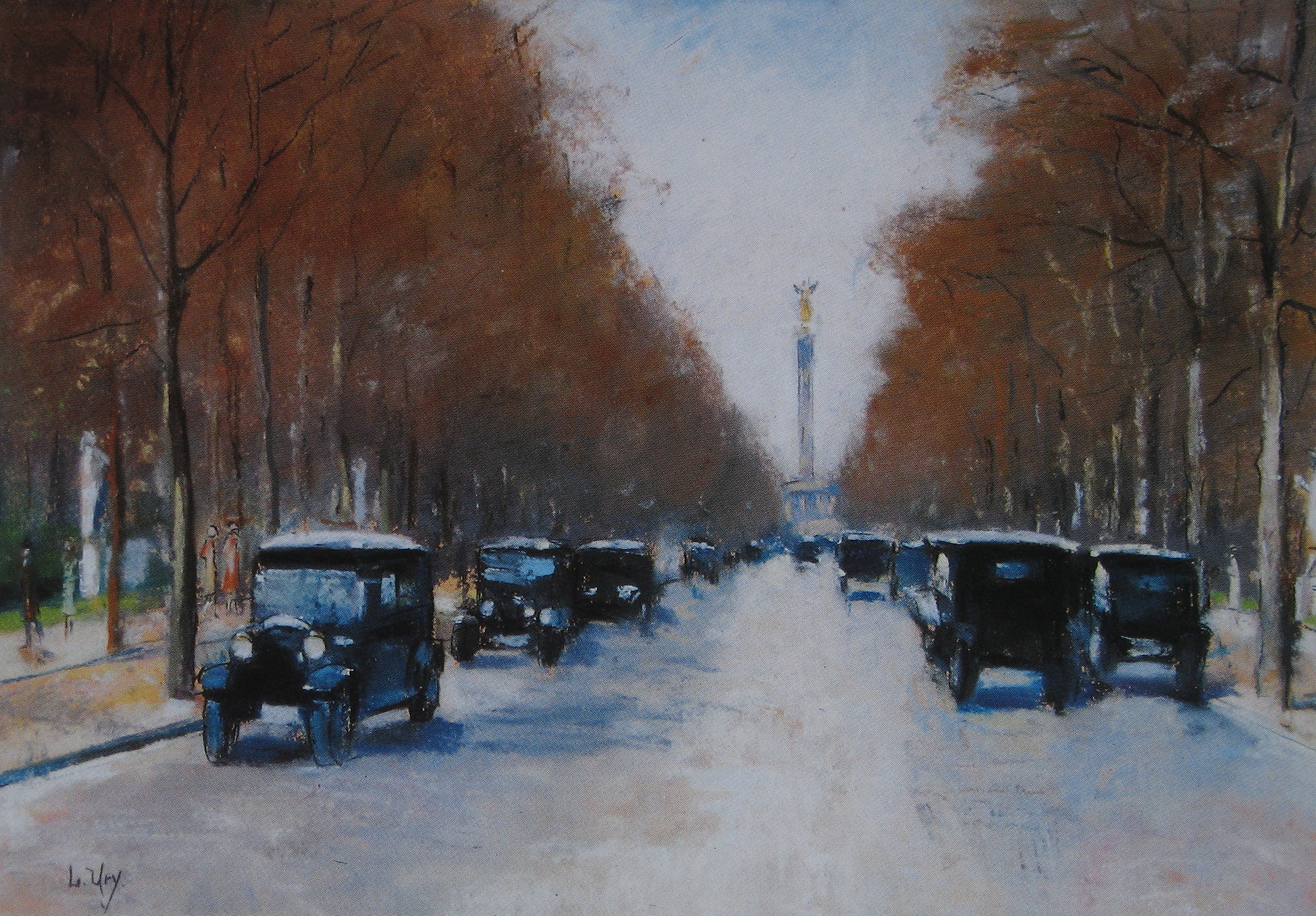 Tiergartenallee mit Siegessäule - Lesser Ury