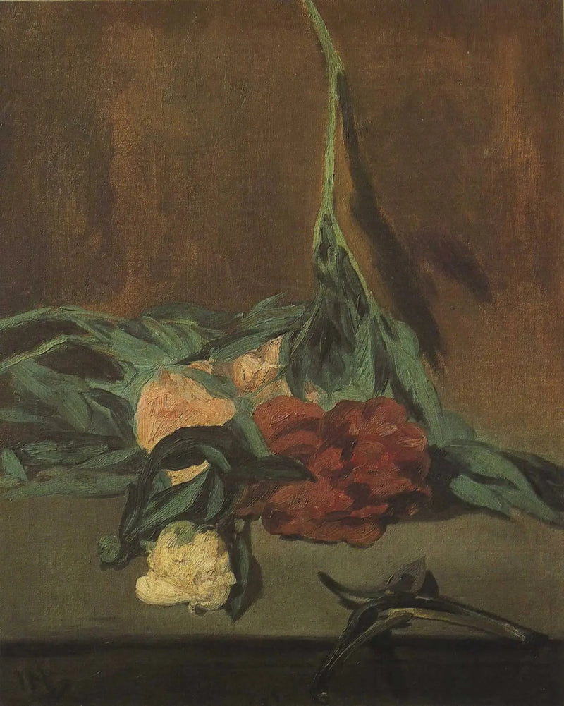 Łodyga piwonii i sekator - Édouard Manet