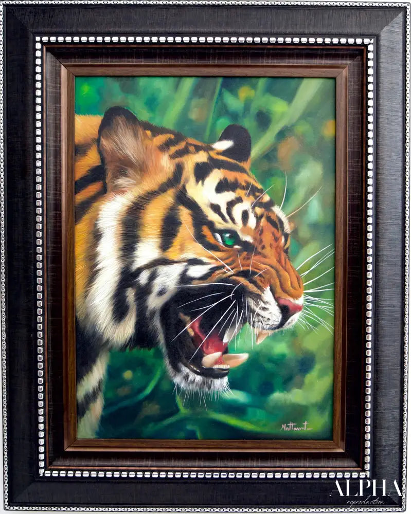 Tiger with Green Eyes - Ketwalin | 50 x 70 cm Reproductions de tableaux à la peinture à l’huile