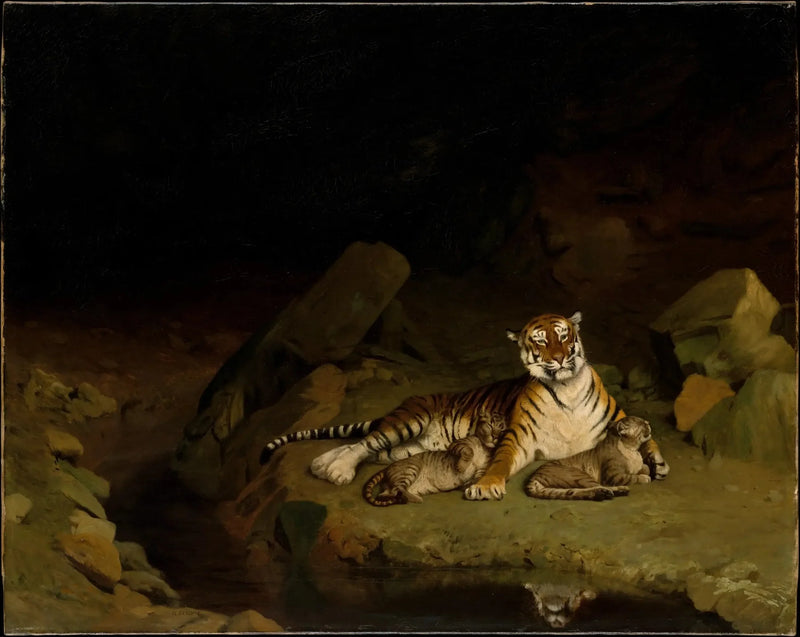 Tygrys i jego małe - Jean-Léon Gérôme