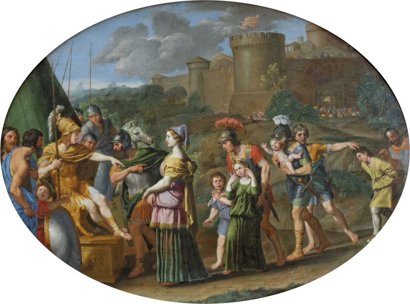 Timoclée captive brought before Alexandre - Domenichino
