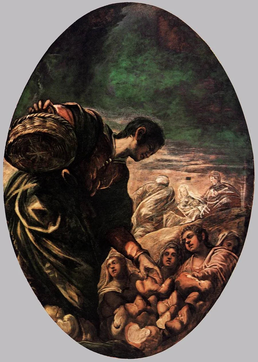 Élisée multipliant les pains, peinture de Le Tintoret