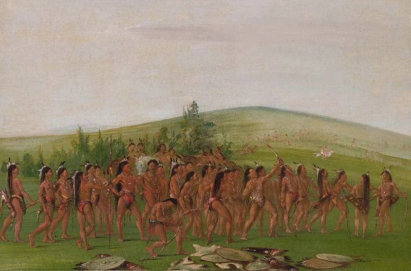 Łucznictwo Mandanów - George Catlin