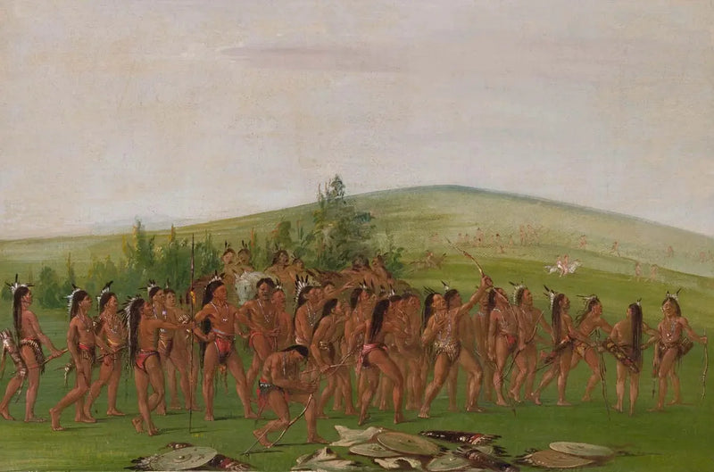 Łucznictwo Mandanów - George Catlin