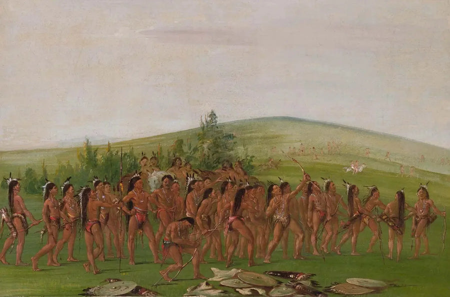 Łucznictwo Mandanów - George Catlin
