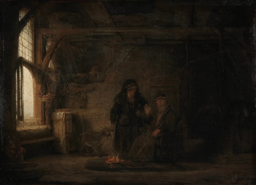 Tobias i Anna z małym koziołkiem - Rembrandt